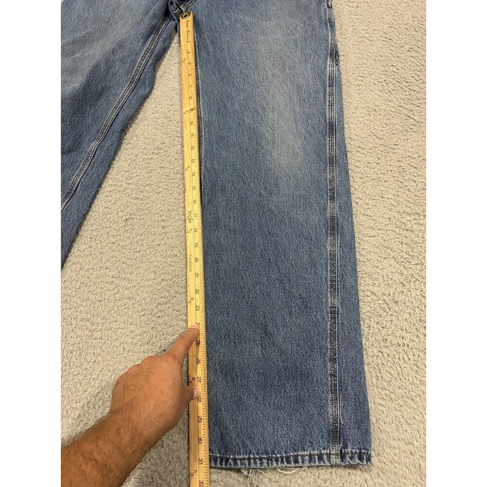 Carhartt Jeans Mens 33x31 Blue Relaxed Straight Denim B13DP Workwear Dungaree
